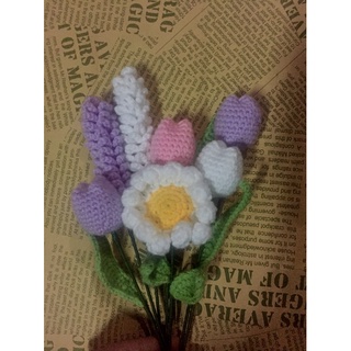 HOA TULIP, LAVENDER BẰNG LEN (HANDMADE)(ẢNH THẬT)