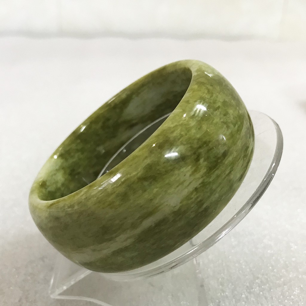 Vòng tay đá tự nhiên bản cao màu cốm nhiều size