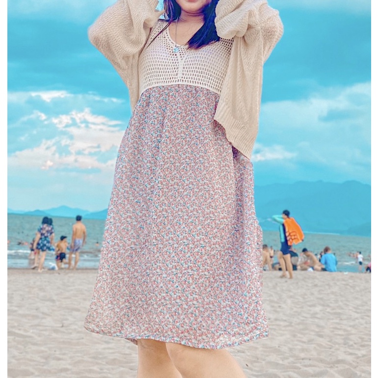 Áo đầm váy hoạ tiết bông nhí mùa hè_thanh lý 2hand giá rẻ like new 9891150