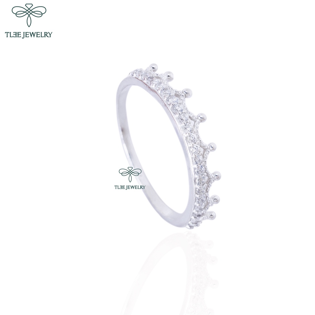 Nhẫn bạc nữ TLEE king vương miện nạm đá cao cấp TleeJewelry A0100