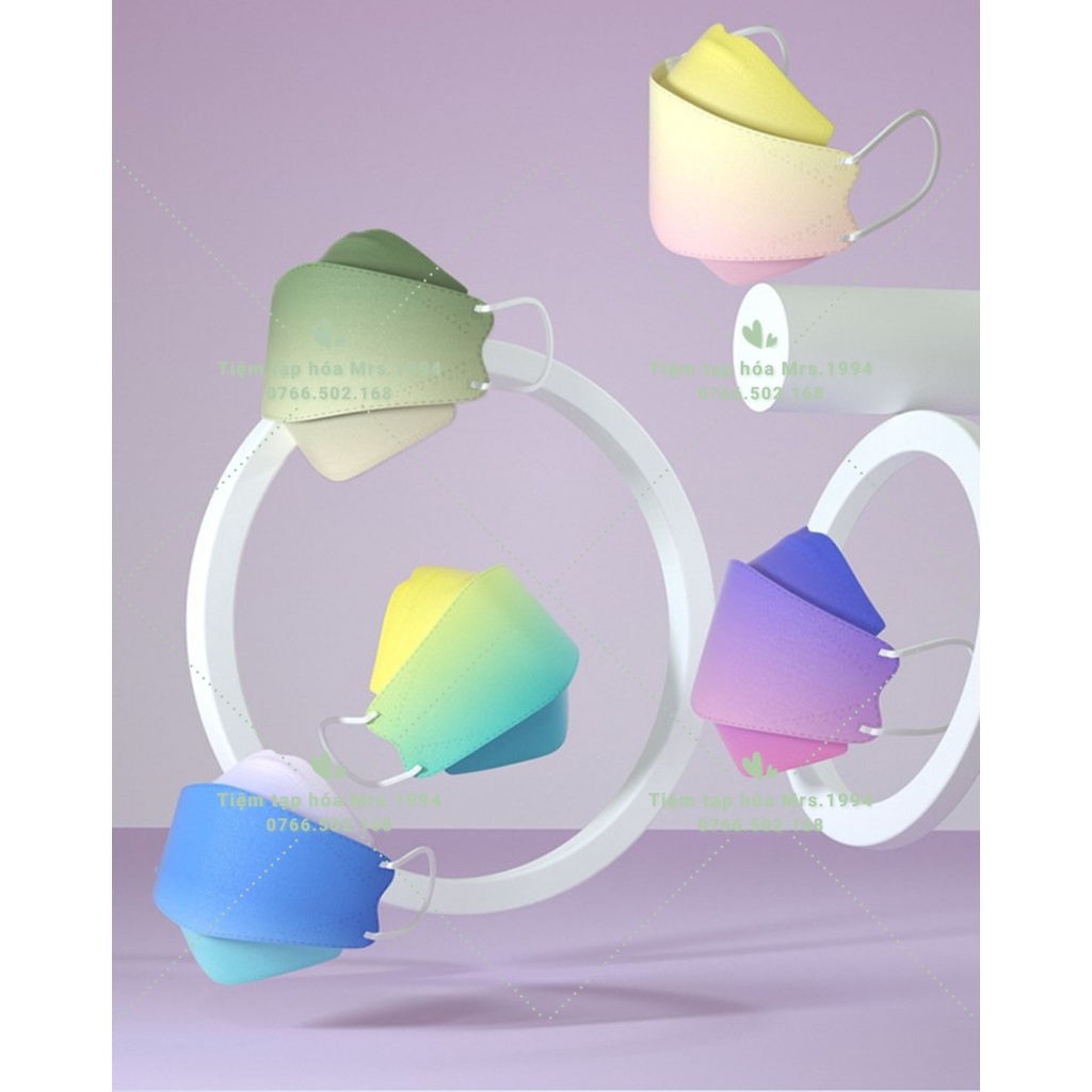 &lt;Loang Pastel Cao Cấp - Ngẫu Nhiên&gt; Set 10 cái Khẩu trang KF94/KN95 sắc màu pastel