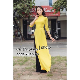 Áo dài lụa vàng trơn - 200802