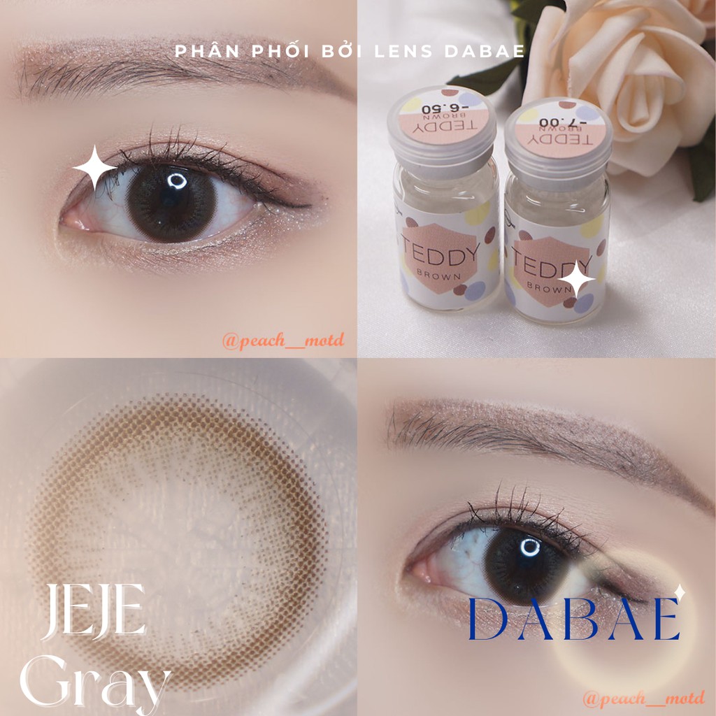 Kính áp tròng Hàn Quốc lens  tự nhiên Olens JEJE brown/ gray có cận