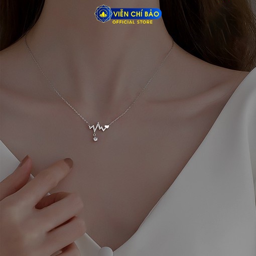 Dây chuyền bạc nữ hình nhịp tim chất liệu bạc 925 thời trang phụ kiện trang sức nữ Viễn Chí Bảo D400544