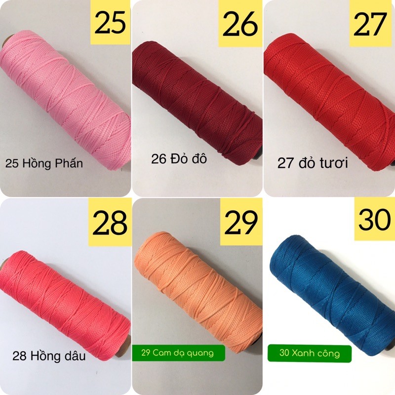 Sợi dệt trơn cotton lõi đen 125gr ( Bảng màu 1-42)