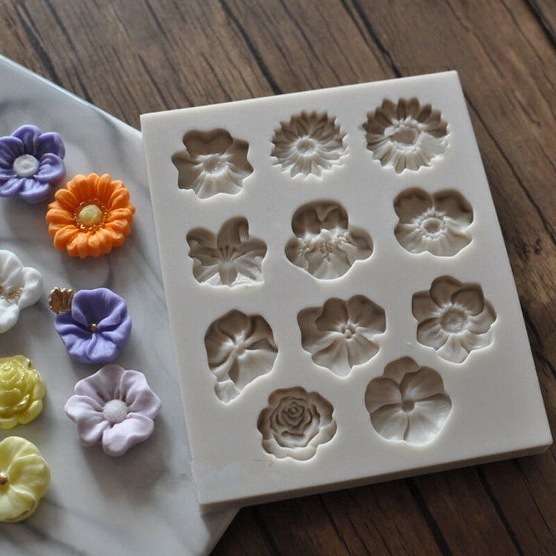 Khuôn Silicone Tạo Hình Làm Bánh Kẹo Hình Bông Hoa 3D DIY