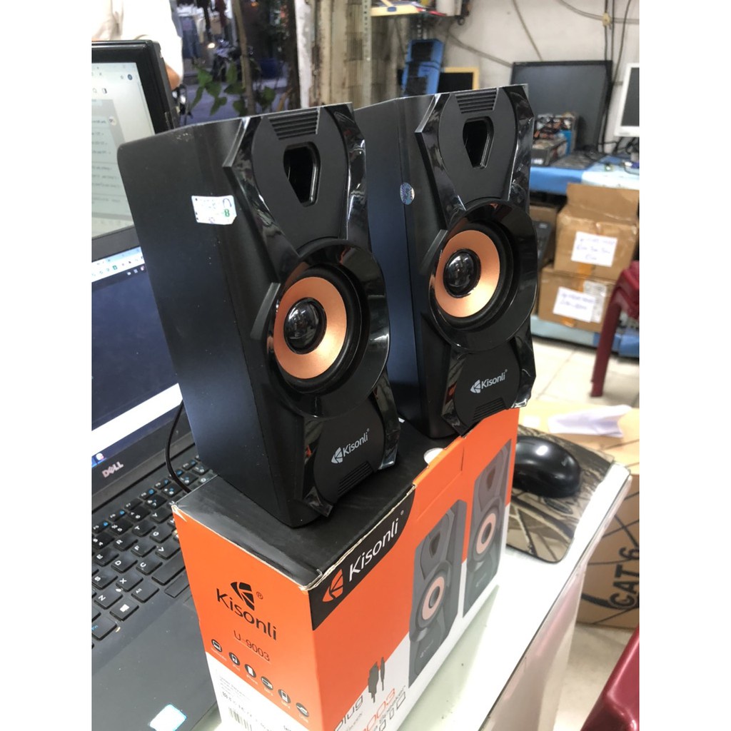 Loa vi tính 2.0 Kisonli U-9003 có Led, bass mạnh, âm thanh cực hay (giao màu ngẫu nhiên)