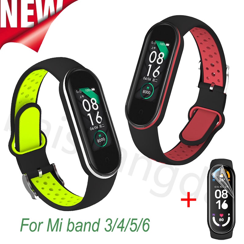 Dây đeo thay thế hai màu cho đồng hồ thông minh Mi band 6/5/4/3