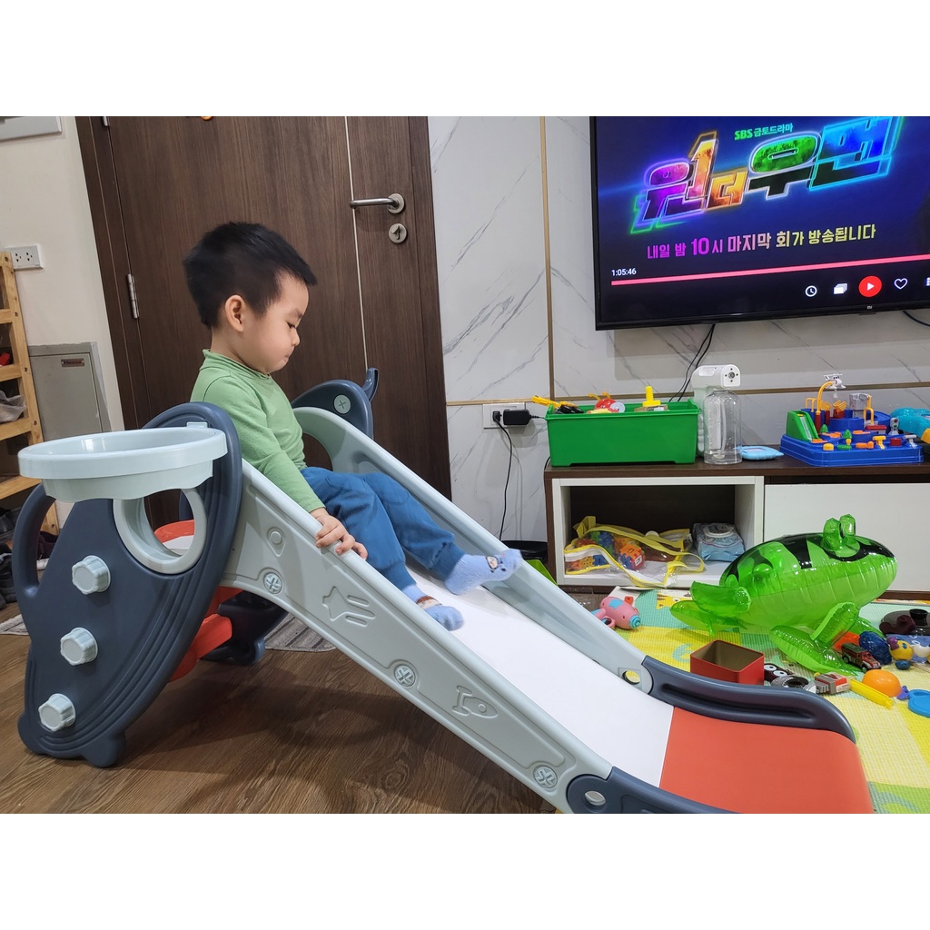 CẦU TRƯỢT GẤP GỌN , HÌNH ĐĨA BAY CHO BÉ, HÀNG AOLE CHÍNH HÃNG ,zj5