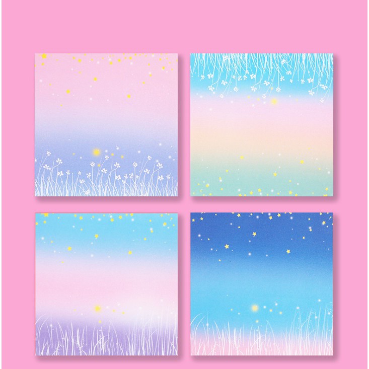 Giấy Thủ Công Gấp Origami - Câu Chuyện Bầu Trời Đầy Sao 60 Tờ 1 Mặt Màu (15x15cm)