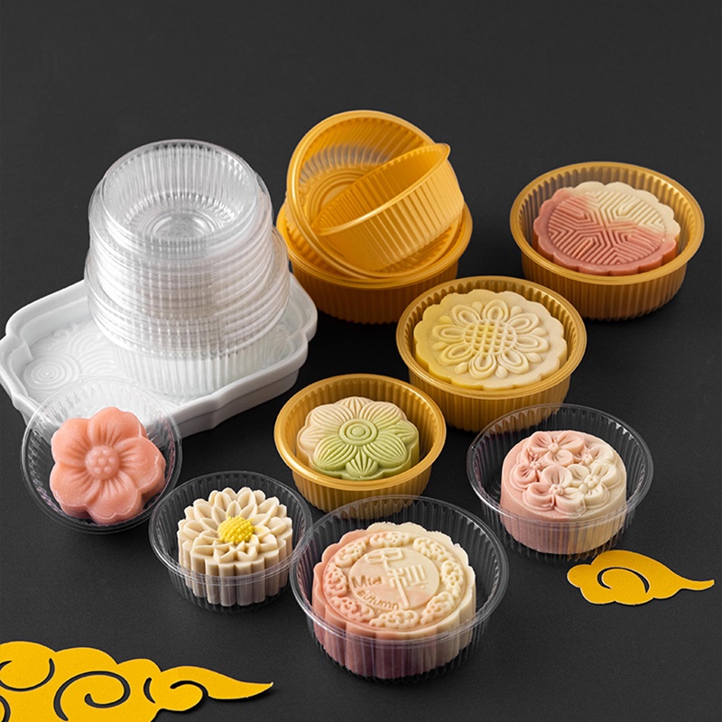 Set 100 Khay Tròn Bằng Nhựa Đựng Bánh Trung Thu / Bánh Trung Thu
