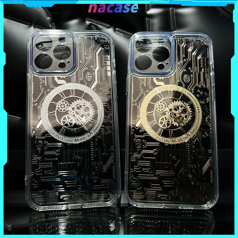 Ốp Điện Thoại Hình Đồng Hồ Cơ Sáng Tạo Có Giá Đỡ Hít Nam Châm Chống Rơi Cho IPhone 14 / 13 / 12promax 11 12 13