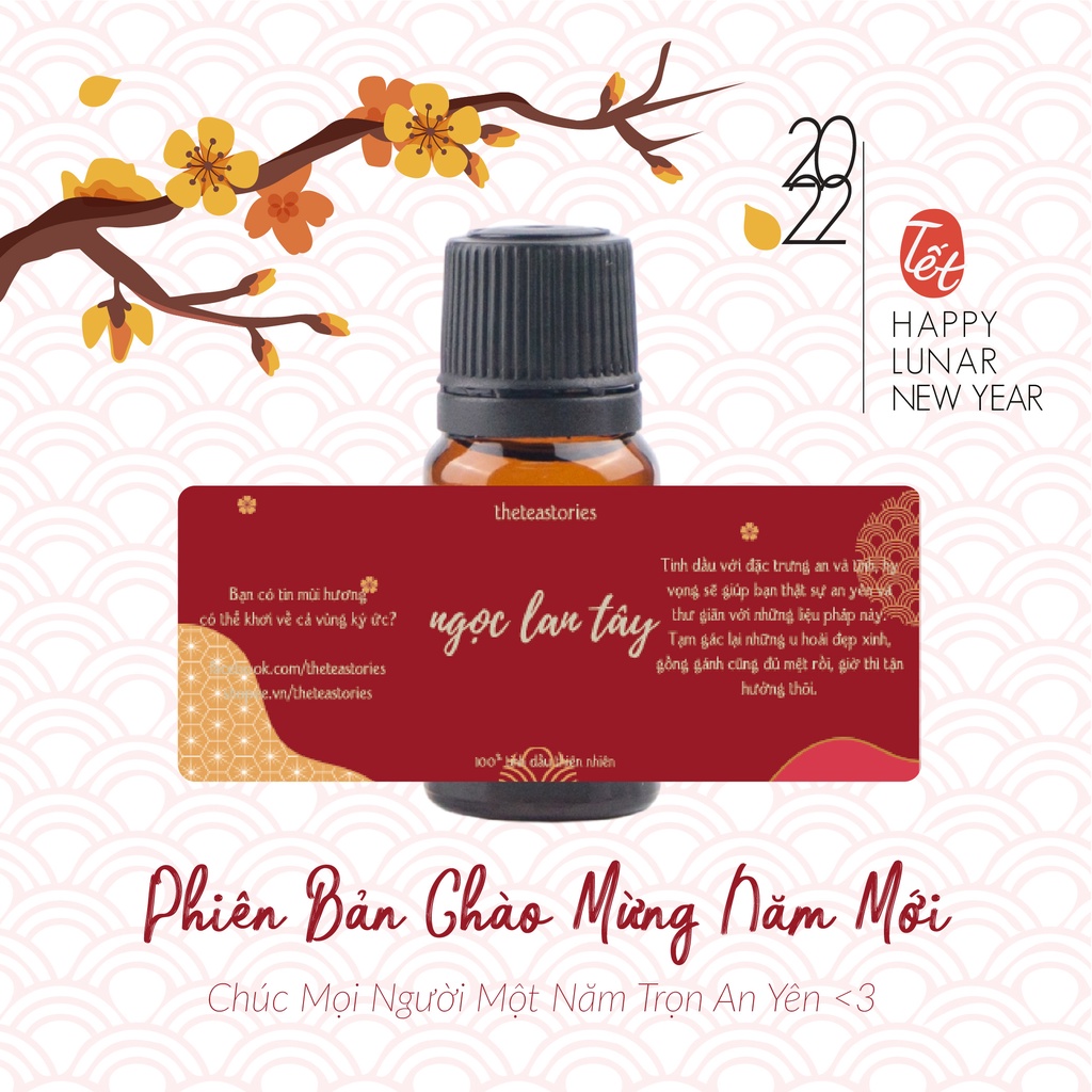 Tinh dầu ngọc lan tây 10ml nguyên chất giúp thư giãn, thơm phòng - Liệu pháp mùi hương - The Tea Stories