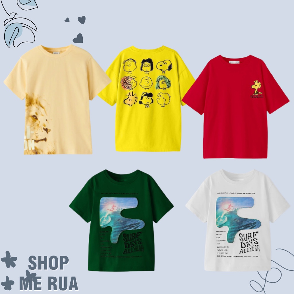 Áo thun bé trai ZARA xuất dư cộc tay, size đại  . BT05