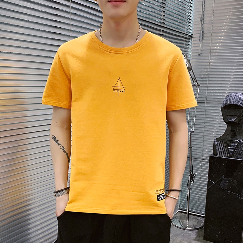 Áo Thun Tay Ngắn Cổ Tròn Dáng Rộng Chất Liệu Cotton Thời Trang Mùa Hè Cho Nam