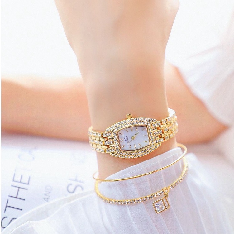 Đồng hồ nữ BS beesister BS050 mặt ovan đính đá tuyệt đẹp