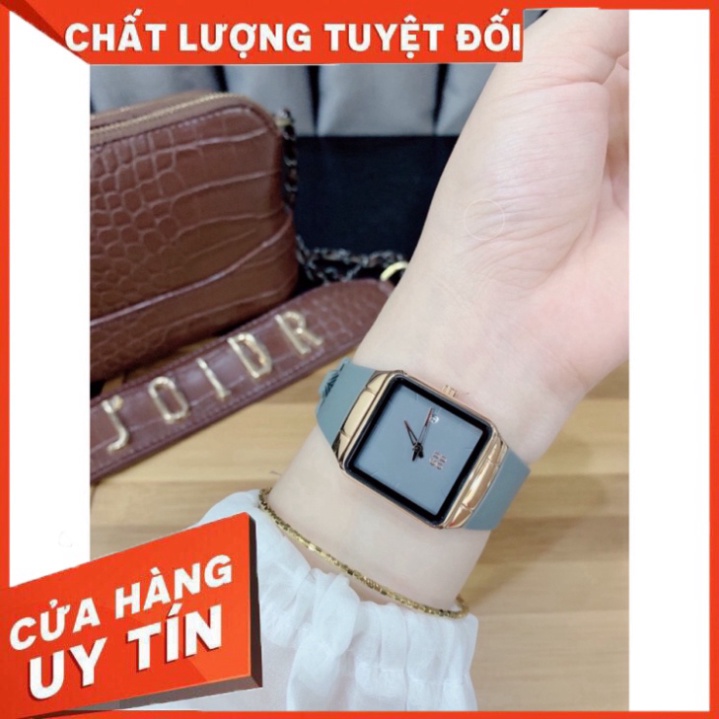 Đồng hồ nữ Guou mặt vuông dây silicone cao cấp, phong cách thời thượng bảo hành 12 tháng
