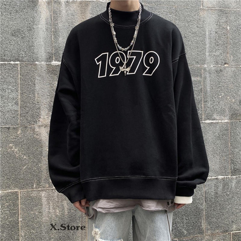Áo Sweater Nam Nữ 1976 - Áo Thu Đông Chất Nỉ Ngoại Mềm Mịn 2 Màu Đen Trắng Unisex X.Store | BigBuy360 - bigbuy360.vn