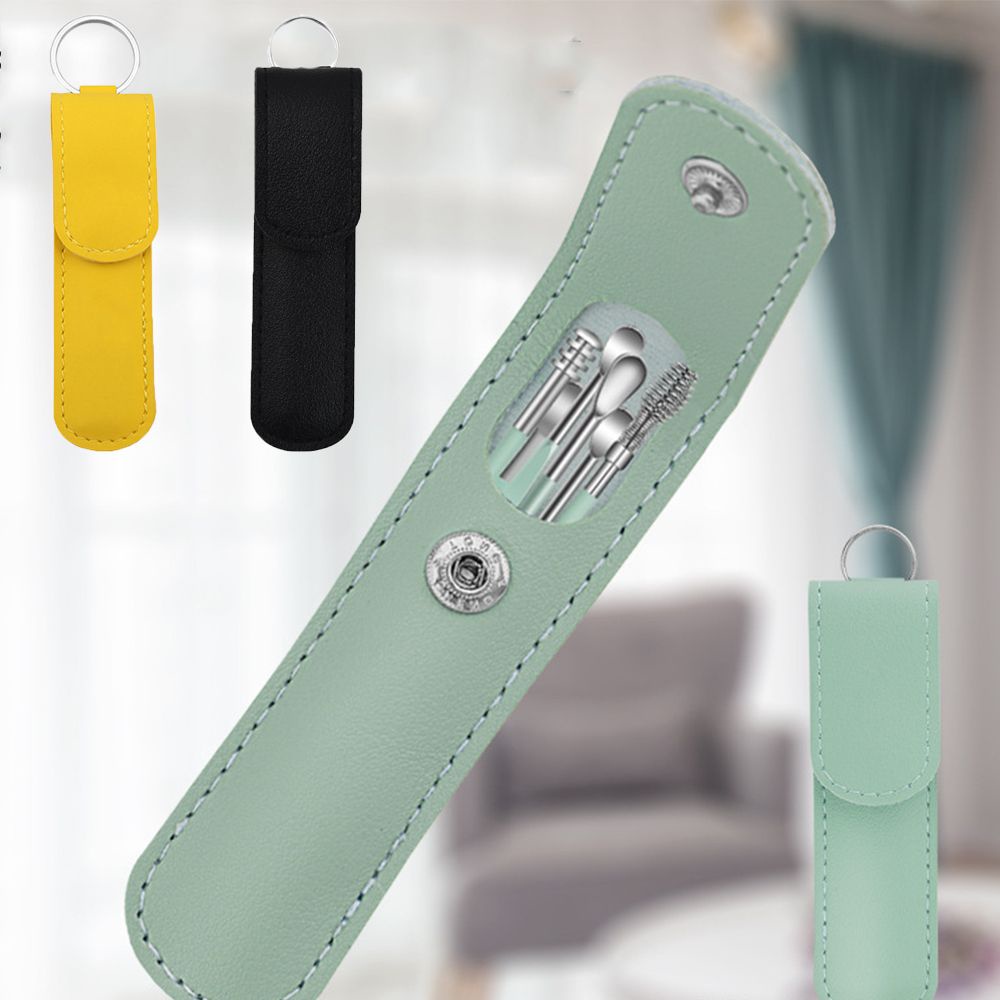 MKEB  Set 6 dụng cụ lấy ráy tai bằng thép không gỉ có thể tái sử dụng
