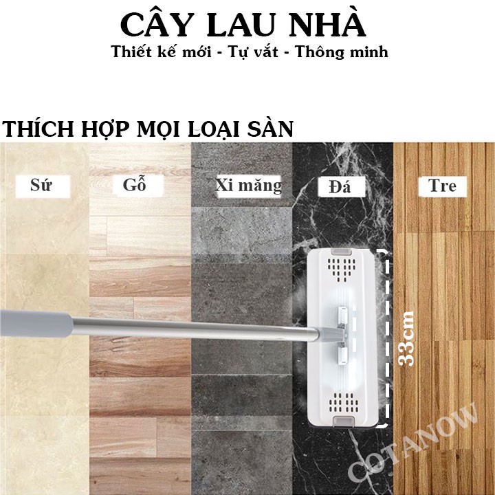 Cây Lau Nhà Tự Vắt Thông Minh 2 Ngăn Xoay 360 Độ COTANOW