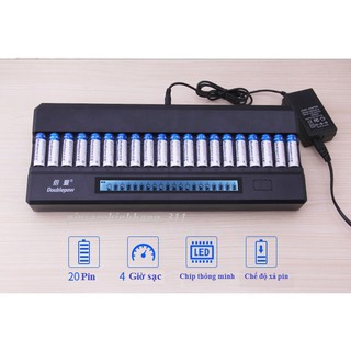 ✿hàng mới về✿ máy sạc pin 20 viên màn hình lcd doublepow dp-k20