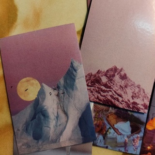 Set 3 tấm nhãn dán tím mộng mơ trang trí sổ sticker