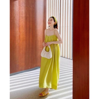 Đầm dây xòe form rộng vải đũi hai màu cực đẹp tôn da tôn dáng dành cho nữ
