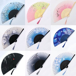 Quạt Nan Tre Gấp Tay Hình Hoa Khiêu Vũ Cổ Điển Mùa Hè Cầm Tay Trung Quốc Quà Tặng Tiệc Cưới Trang Trí Ngẫu Nhiên Màu Nan