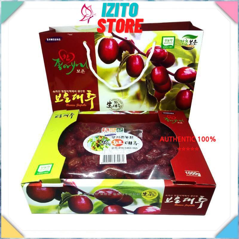 Táo Đỏ [Dùng là ghiền_hàng Auth] Táo Đỏ Sấy Khô Hàn Quốc Hộp 1kg (Dạng Hộp)