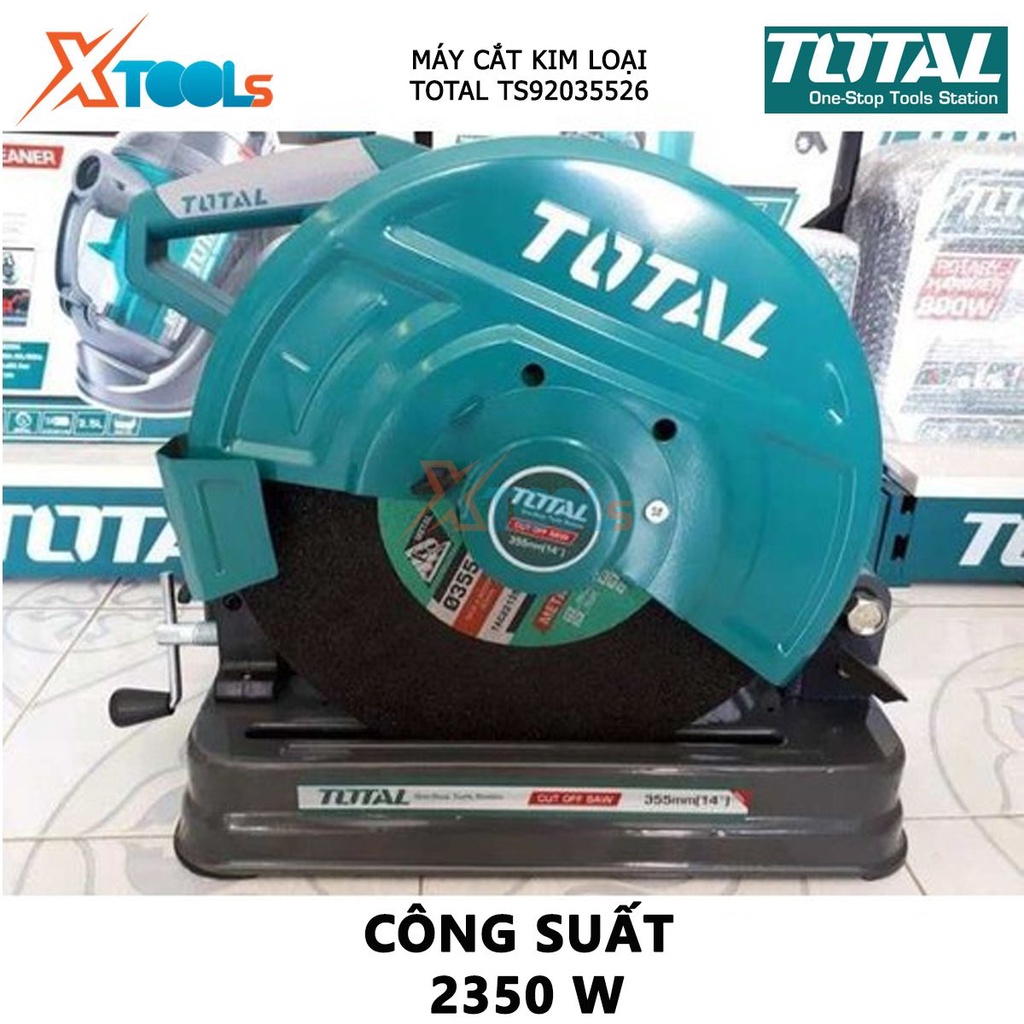 Máy cắt sắt TOTAL TS92035526 máy cắt kim loại 220-240V~50-60Hz, Công suất 2350 W, 3800 v/p, 355x25.4x3mm dụng cụ cầm tay