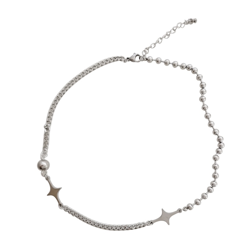 Vòng cổ Ngôi Sao Không Đối Xứng Phong Cách hip hop Hàn Quốc Thời Trang Cao Cấp