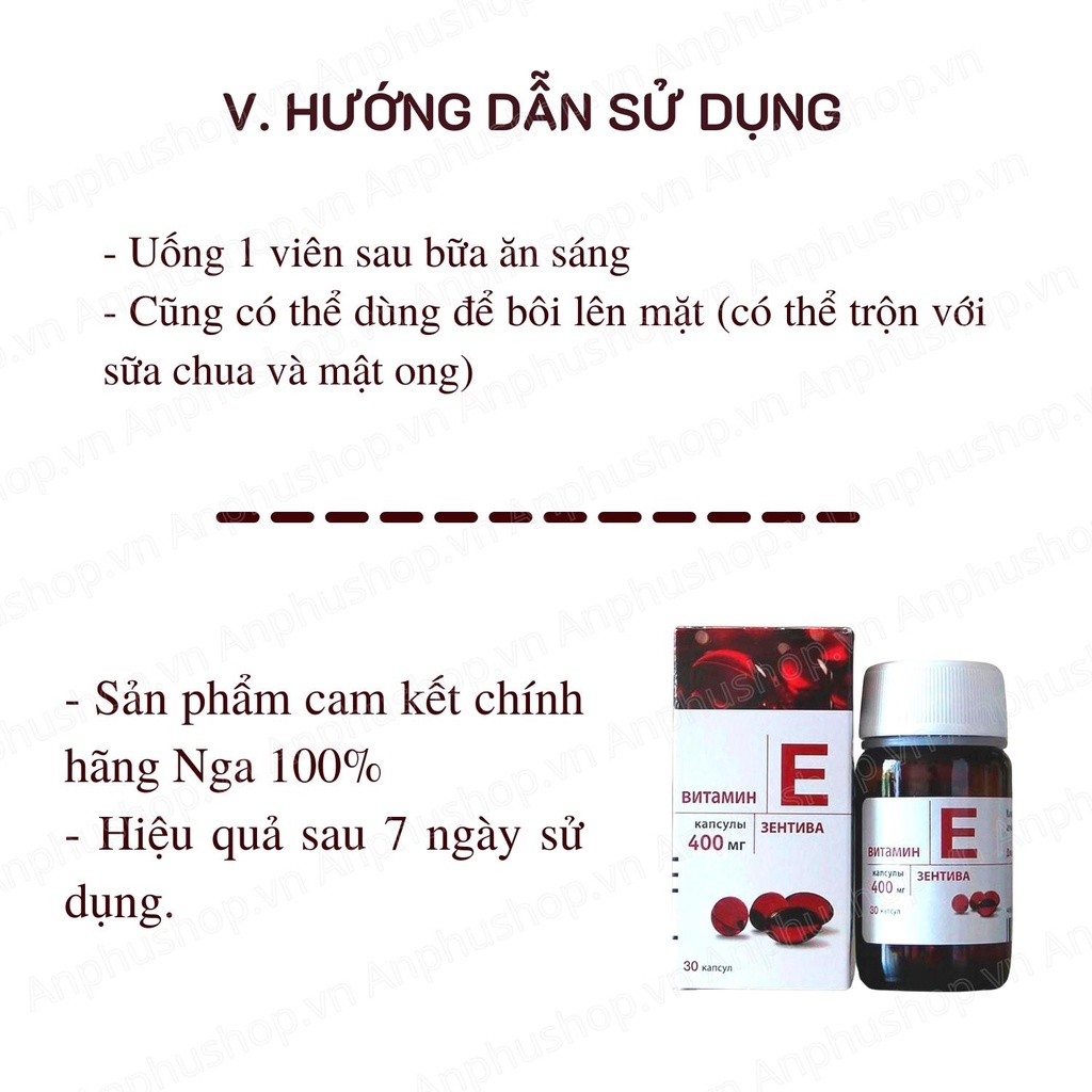 Vitamin E đỏ Nga LIFEVIT 400mg lọ thủy tinh - Sản phẩm chính hãng