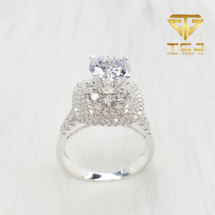 Nhẫn nữ bạc ý 925 thiết kế 3D cao cấp RD0065 Trang sức Toàn Cầu TCJ