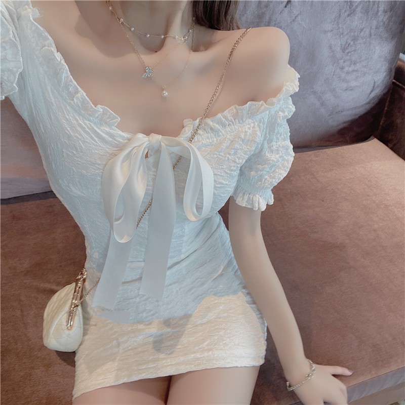 Đầm Tay Phồng Màu Trơn Form Ôm Co Giãn Phong Cách Hàn Quốc | BigBuy360 - bigbuy360.vn