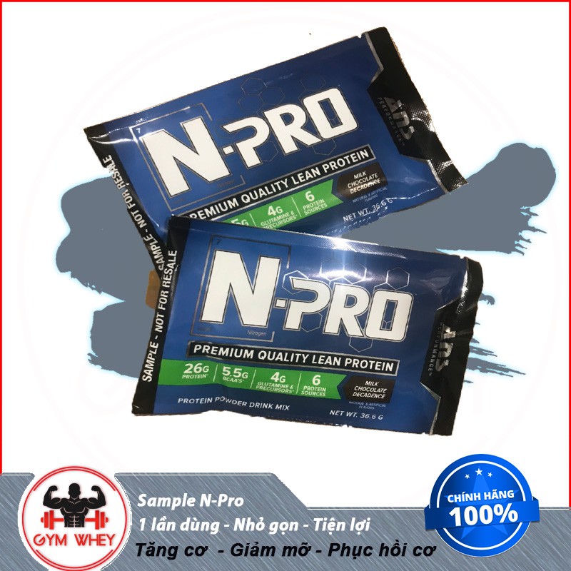 Sample Gói Dùng Thử Tăng Cơ Giảm Mỡ Phục Hồi Cơ Whey ANS Performance N-PRO 1 Lần Dùng Từ Mỹ