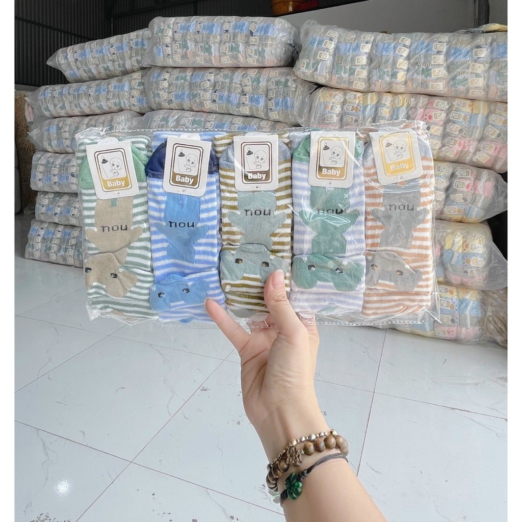 Tất/Vớ trẻ em sơ sinh hình chú voi cho bé từ 0-9 tháng tuổi
