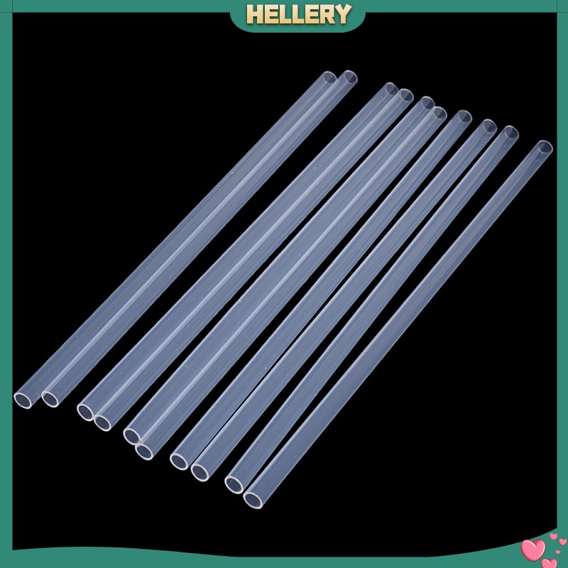 Set 10 Ống Hút Nhựa Cứng Trong Suốt Tái Sử Dụng Được Kèm 1 Cọ Vệ Sinh