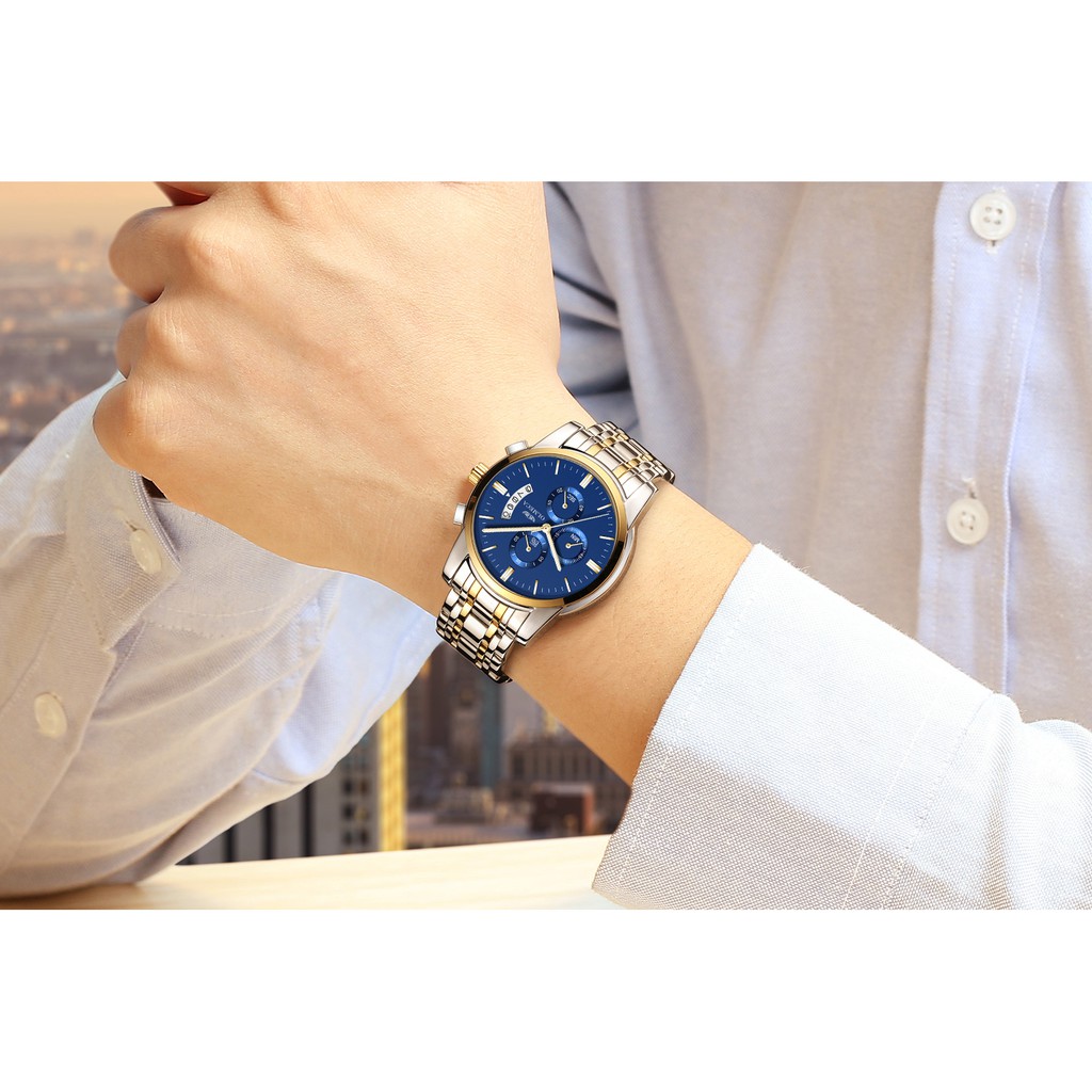 Đồng Hồ Nam OlMECA JAPAN Chạy Full Kim _Kim Dạ Quang_ Dây Thép Đúc Đặc (Full Box) | BigBuy360 - bigbuy360.vn