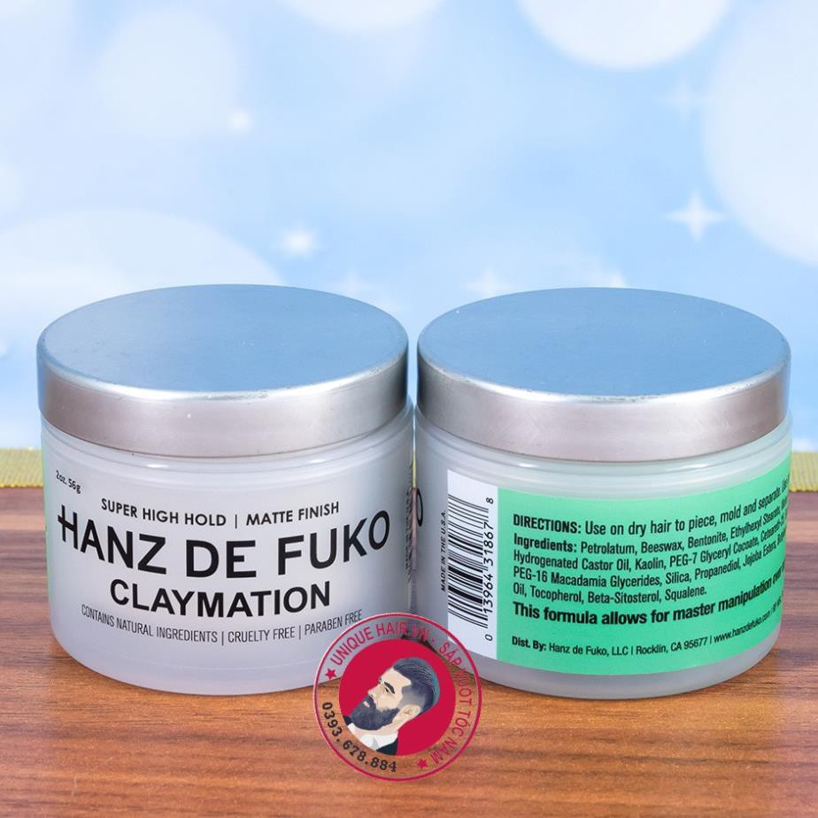Chiết Dùng Thử : Sáp vuốt tóc Hanz de fuko Claymation  ! Travel Size 10-20-30g