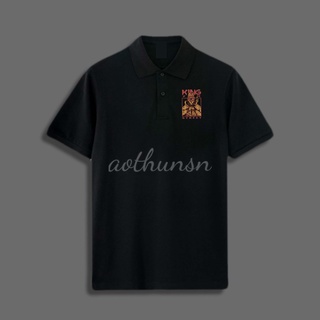 Áo thun cổ trụ cổ bâu Lion KING CÓ BIGSIZE- AOTHUNSN- VẢI POLY COTTON (vải da cá)