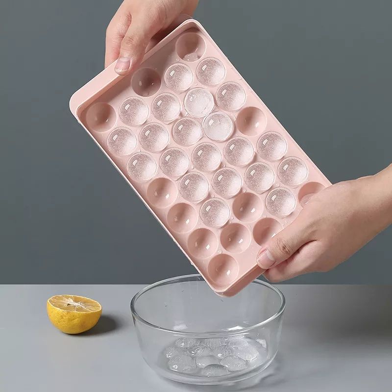[Size Lớn] Khay Khuôn Đá Viên Tròn 33 Viên Khay Thạch Rau Câu Tron