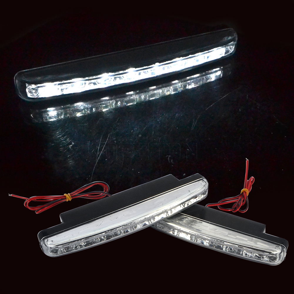 Cặp đèn led 8 bóng chạy ban ngày cho xe hơi tiện dụng