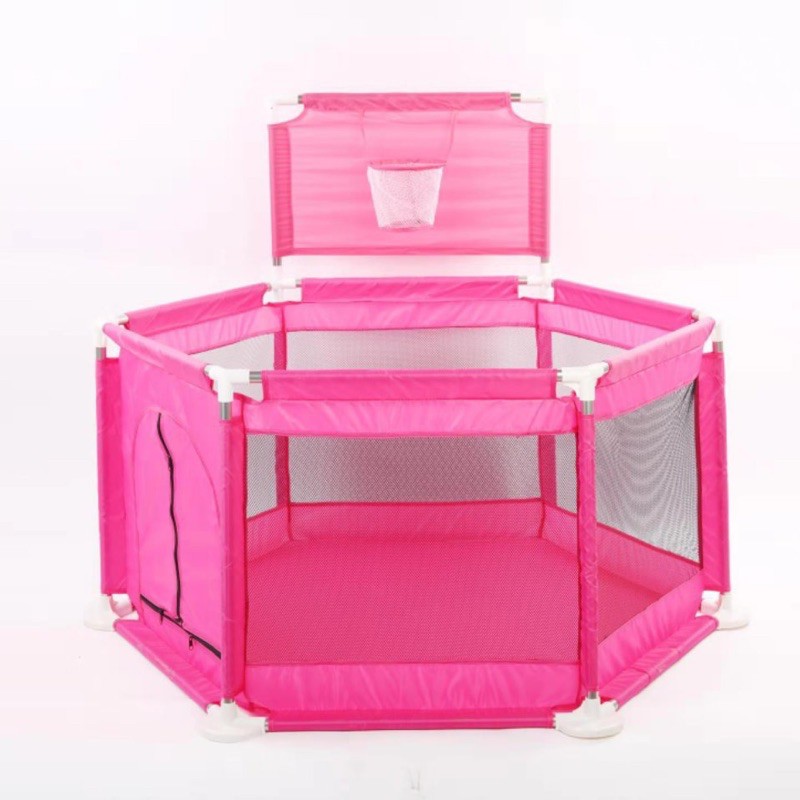 Quây cũi hình lục giác KHUNG NINOX CÓ BÓNG RỔ TẶNG KÈM 30 BÓNG NHỰA HOLLA CHO BÉ