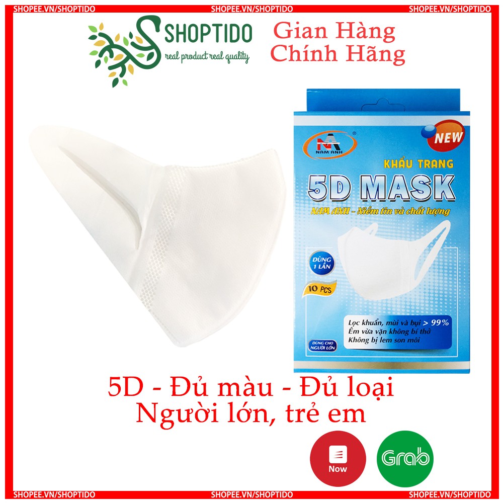 Khẩu trang y tế Nam Anh Famapro VN95, 5D Mask Super Fit đủ màu đủ loại, người lớn trẻ em, hộp 10 cái NPP Shoptido | BigBuy360 - bigbuy360.vn