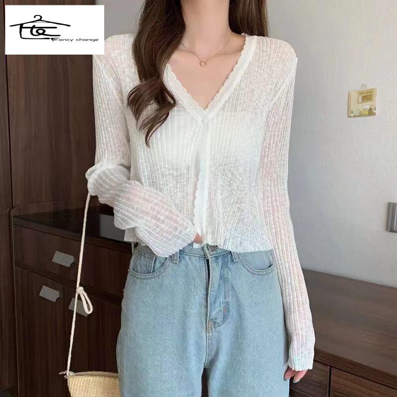 Áo Khoác Cardigan Mỏng Dáng Rộng Dài Tay Chống Nắng Thời Trang Mùa Hè Hàng Mới Dành Cho Bạn Nữ 2022