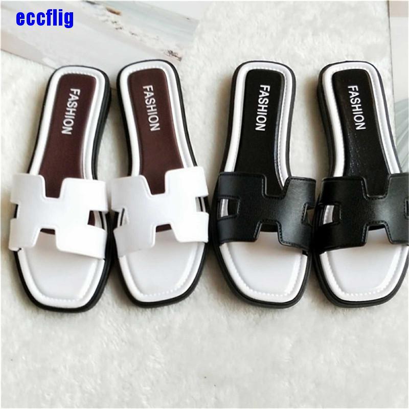 ECC Women Fashion Thick -Soled Outwear Home Casual Flat Slipper Indoor Sandals