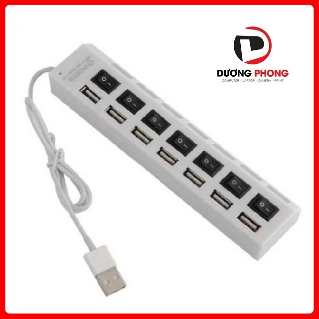 Bộ chia USB 7P Hình ổ điện có công tắc