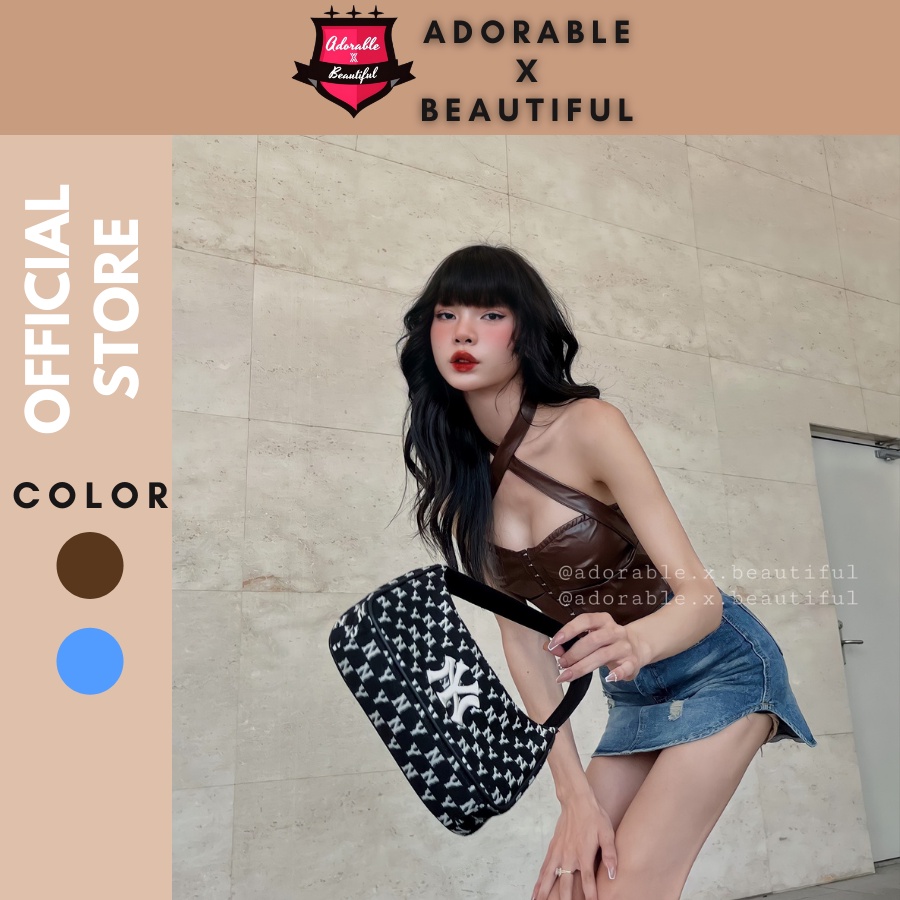 Set Áo Và Chân Váy, Áo Da Nâu PU Cột Cổ, Chân Váy Jeans Xanh Rách Phong Cách Ulzzang [AdorablexBeautiful]