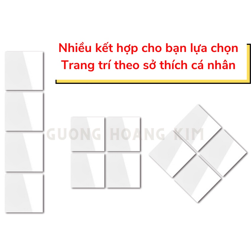 Gương dán tường soi toàn thân, dán tủ quần áo trang điểm makeup nhà tắm phòng wc hình vuông guonghoangkim