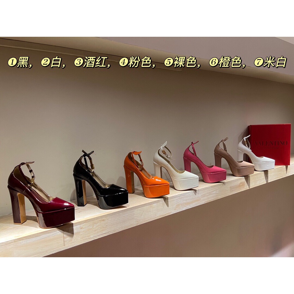 Giày cao gót nữ da thật thời trang cao cấp Valentino phong cách thời thượng, thu hút